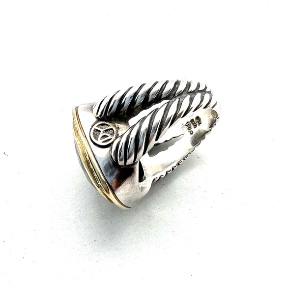 David Yurman Albion 14mm Smoky Quartz Ring with Diamonds and Gold - Picture 8 of 14